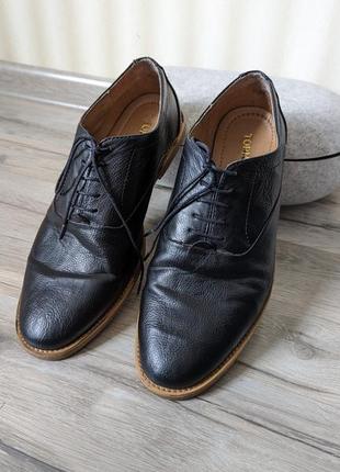 Мужские классические черные кожаные туфли topman 43-44 р 28,5 см