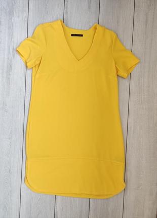 Платье однотонное цвет желтый 12 м р m&s стрейч
