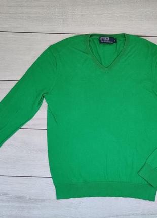 Чоловічий котоновий пуловер зеленого кольору