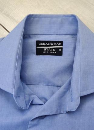 Голубая рубашка с карманом 15.5 39.5