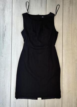 Качественное черное льняное платье с вискозой м р