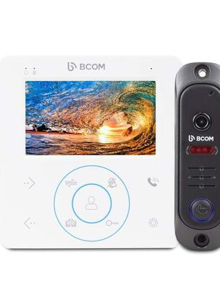 Комплект відеодомофону BCOM BD-480M White Kit: відеодомофон 4"...