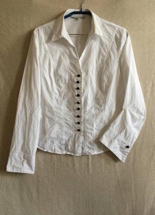 Белая блузка рубашка корсетного типа длинный рукав