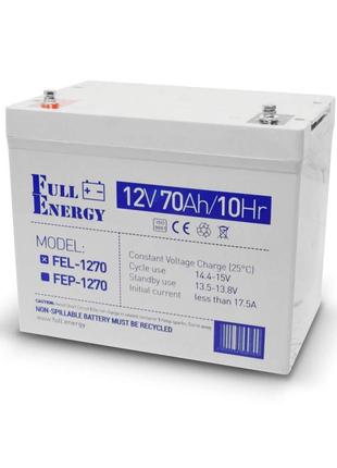Акумулятор гелевий 12В 70 Аг для ДБЖ Full Energy FEL-1270