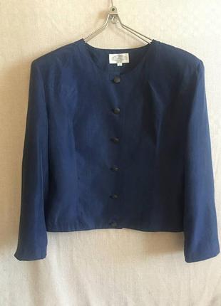 Брендовый шелковый винтажный жакет пиджак