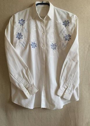 Біла блуза сорочка аплікація вишивка mohren (австрія) довгий р...