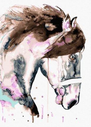 Картина по номерам "Лошадь в акварельное пятнышко" [tsi185722-...