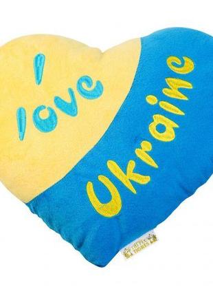 Подушка-сердечко "I love Ukraine" [tsi142862-ТSІ]