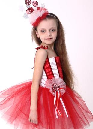 Карнавальный костюм конфета №3 (красный/белый)
