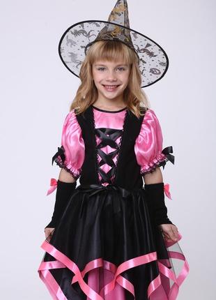 Карнавальный костюм для девочки ведьмочка № 3 розовая