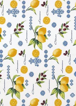 Ткань хлопок тефлон для штор скатерти римских штор лимоны маслины