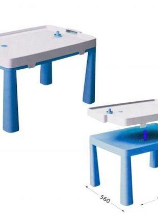 Пластиковый стол с насадкой для аэрохоккея (синий) [tsi121172-...