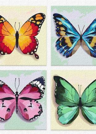 Картина по номерам "Полиптих: Весенние бабочки" ★★★ [tsi164331...
