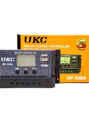 Контролер заряду для сонячних батарей 30А UKC DP-530A (PWM) 12...