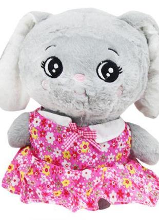 Мягкая игрушка заяц серый в розовом платье [tsi197240-ТSІ]