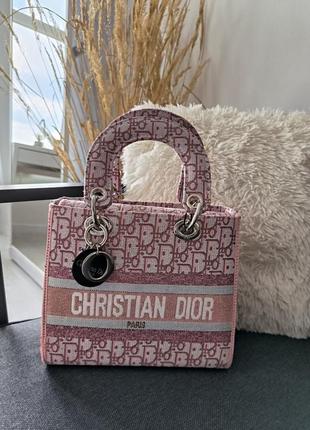 Сумка christian dior lady d-lite pink