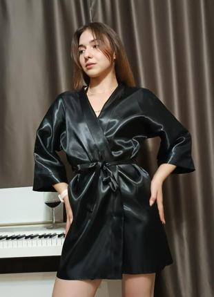 Халат кимоно, домашний халат, чёрный халат