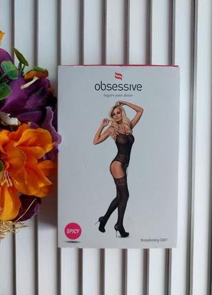 Боди-комбинезон черный сетка  белье obsessive