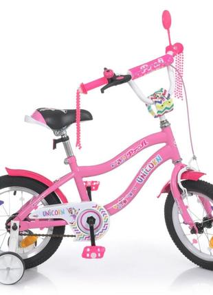 Велосипед детский prof1 y14241 14 дюймов, розовый