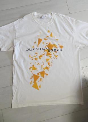 Промо-футболка quantum break размера l от gildan для gamescom ...