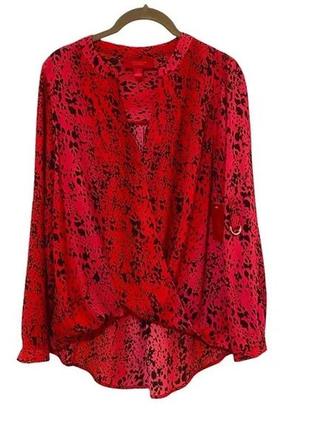 Jennifer lopez блузка с леопардовым принтом red black xxl