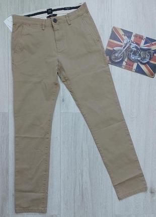 Мужские брюки бежевые чинос р. 32/32 slim