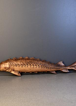 Риба Осетр різьблена дерев'яна Розмір 6 х 30 см. Код/Артикул 1...