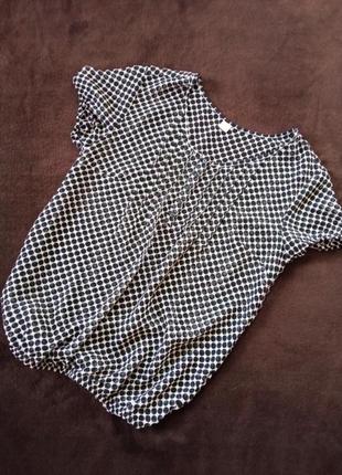 Шифоновая полупрозрачная блузка в горох / блуза в горох