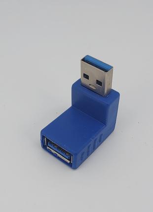 Переходник угловой USB А на USB В (папа/мама) синий арт. 03949