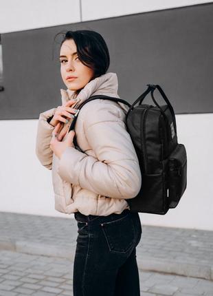 Рюкзак - сумка женская черная. стильный городской рюкзак. ткан...