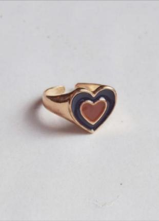 Кольцо с сердцем инь ян природа золото кольцо с эмалью каблучк...