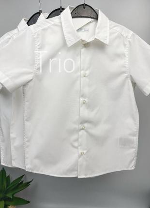 Белая рубашка h&m "easy-iron" с коротким  рукавом