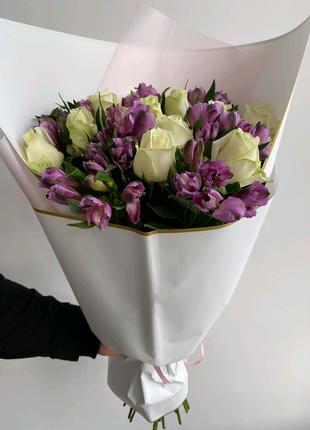 Квіти, букети, 1 вересня, квітковий бокс, троянди, подарунок