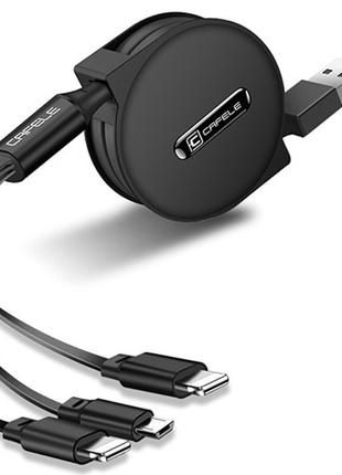 Переходник адаптер с разъемами USB 3 в 1 Тype C Micro USB iPho...