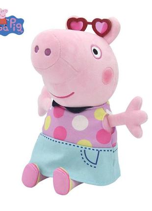 Мягкая игрушка свинка пеппа ( peppa pig) в ярком платье в горо...