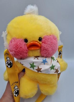 Мягкая игрушка сумочка cafe mimi duck желтого цвета 30см.