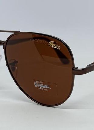 Lacoste очки капли мужские солнцезащитные коричневые в металли...