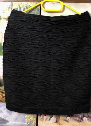 Эластичная обтягивающая черная мини юбка карандаш