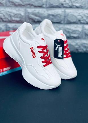 Кроссовки puma женские, белые удобные легкие кроссовки пума