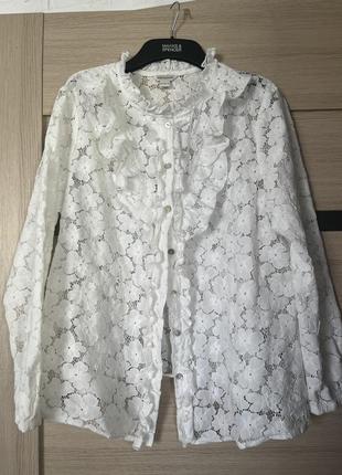 Блуза біла красива нарядна мереживна від дорогого бренду  monsoon