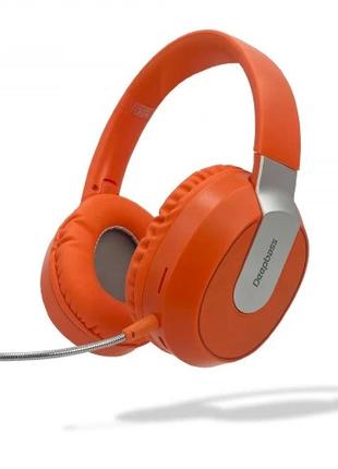 Наушники Bluetooth DEEPBASS R11 с RGB подсветкой Оранжевые