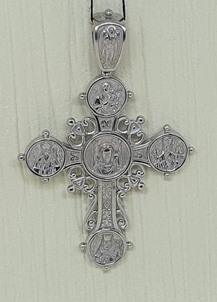 Серебряный крест Лики Святых. 3401-Б.Р