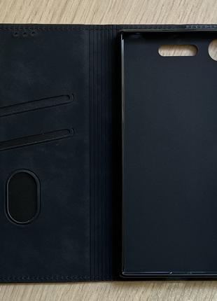 Чехол - книжка (флип чехол) для Sony Xperia XZ1 чёрный, матовы...