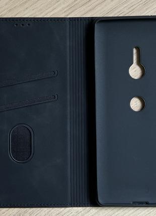 Чехол - книжка (флип чехол) для Sony Xperia XZ3 чёрный, матовы...