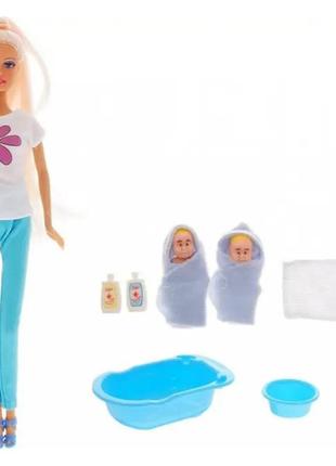 Лялька типу барбі з дітками defa 8213 ванночка в комплекті