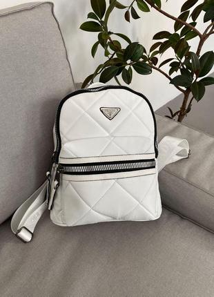 Портфель женский сумка prada backpack white рюкзак прада