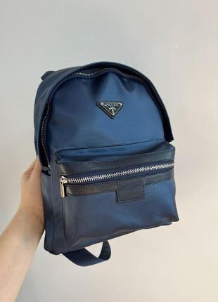 Портфель женский сумка prada re-nylon small backpack blue рюкз...