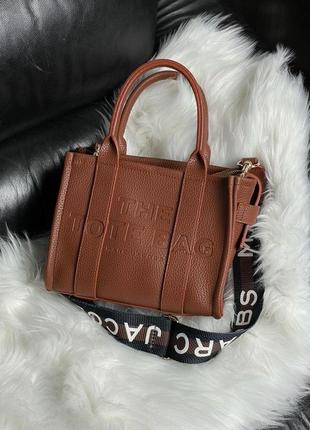 Жіноча сумка marc jacobs small tote bag brown марк джейкобс шопер