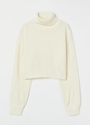 Кроп светр h&m молочний білий