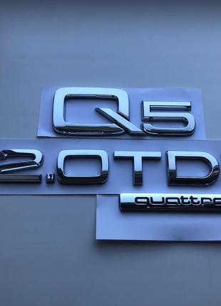 Шильдик на багажник Ауди, напис на багажник Ауди, Audi Q5 2.0T...